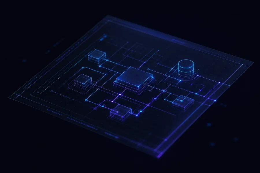 Ilustración abstracta de diseño de solución tecnológica
